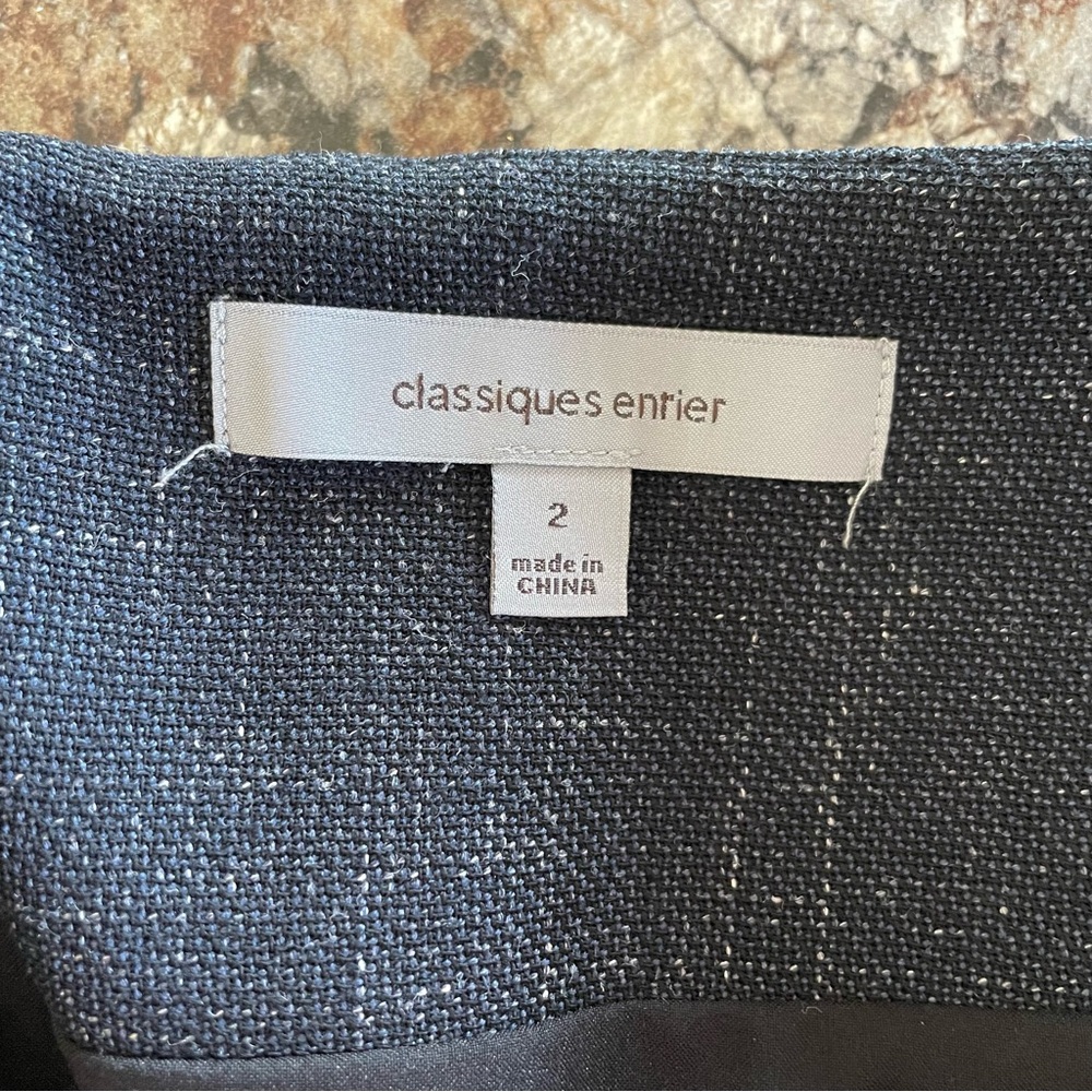 Classiques Entier Navy Virgin Wool Linen Blend Suit Set 2 Career Work Office - Picture 6 of 16